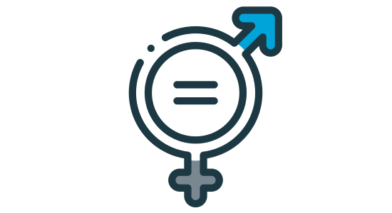 an icon showing a stylised blending of the symbols for male, female and gender-neutral