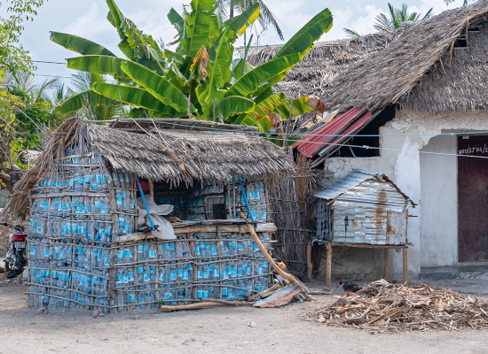 House build of plastic bottles.