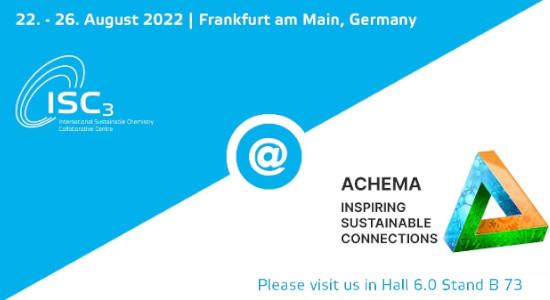 The ISC @ Achema will be on 22.-26. August in Hall 6 on Stand B 73