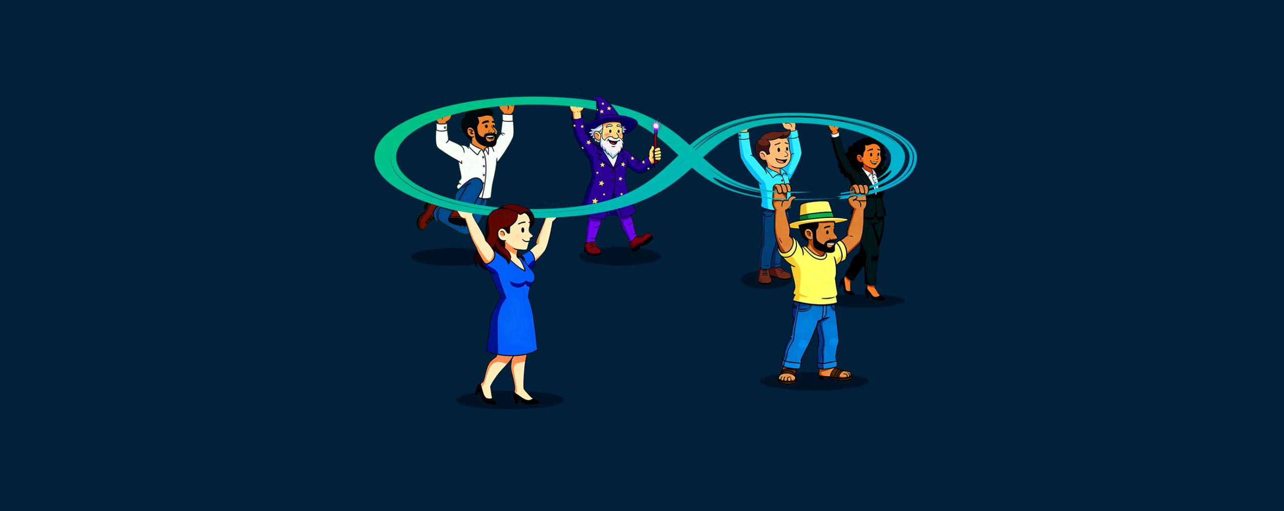 Comic Characters carying an infinite looop