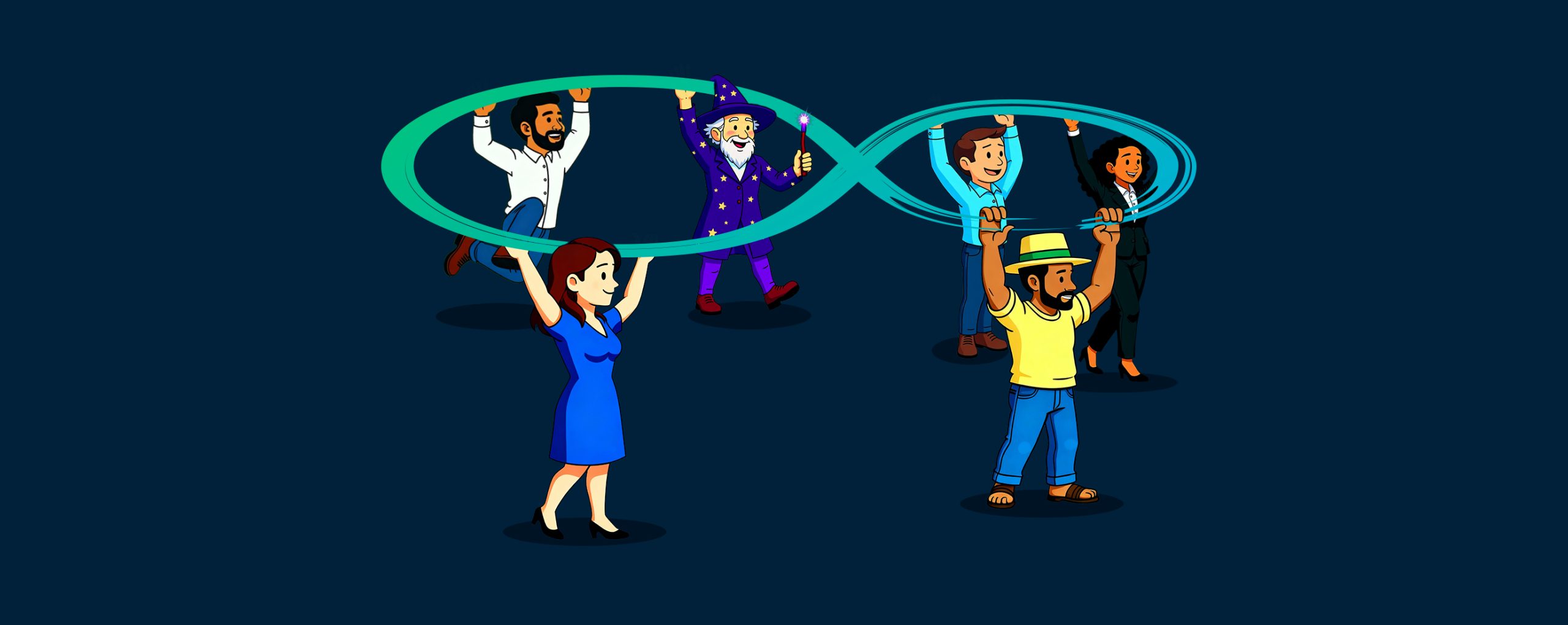 Comic Characters carying an infinite looop